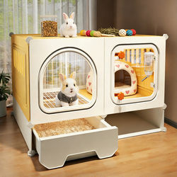 German Von Rabbit Cage for Home Use, Large Size, with Integrated Toilet, Suitable for All Seasons, Easy to Clean, Pet-Specific Cage