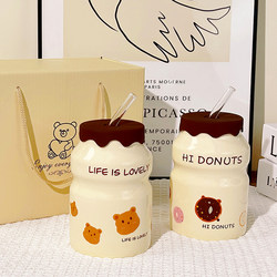 Ceramic Mug, Niche Design, Anti-Scalding, with Handle, Milk Fufu Water Cup, ins Style Cup, High Aesthetic Value, Birthday Gift for Girls