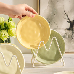 Cream-Colored Bone Dish Ceramic Household Small Plate Dining Table Plate Bone Dish Snack Plate
