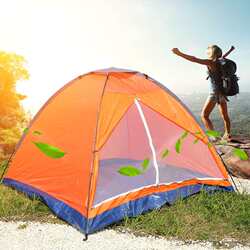 Jingtong outdoor equipment park leisure camping windproof and rainproof single door 3-4 people three-season tent double single layer tent