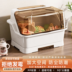 Baby Tableware Storage Box, Bottle Draining Rack, Storage Box, Baby-Specific Supplementary Food Tool Storage, Dust-Proof Cabinet