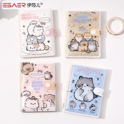 Isaer Happy Cute Pet Puff Notebook 72K Blank Pocket Notebook Notepad Plush Cover Portable Notebook Cute Cat Pvc Soft Cover Notebook Student Fun Creative Notebook