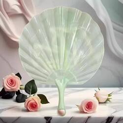 Imitation Jade Shell Fan, Enlarged and Thickened, Durable and Super Cool, Ancient Style Fan, Portable Hand-Held Fan, 2025 New Model