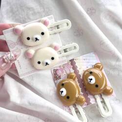 College Style Casual Cute Bear Hair Clip Bangs Clip Side Clip Girly Wave Duckbill Clip Student Hair Accessory for Women