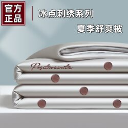 Roland Home Textiles Summer Thin Tencel Quilt, Light Luxury Embroidered Ice Silk Air Conditioning Quilt, Machine Washable Single Quilt Core