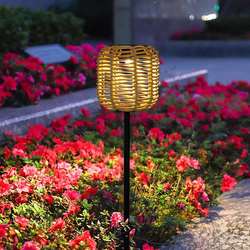 Lawn lamp solar ground plug-in modern simple yard lighting rattan garden landscape lamp aisle lawn lamp