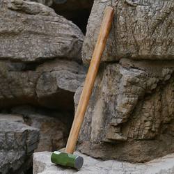 Military Green High-Carbon Steel Painted Wooden Handle Octagonal Hammer Tool for Flood Control, Disaster Relief, Training, Military Hammer, Large Iron Hammer, Demolition Hammer