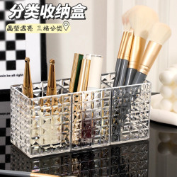 Makeup Brush Holder Bedroom Dressing Table Lipstick Eyeshadow Eyebrow Pencil Organizer Transparent Storage Rack Mirror Cabinet Cosmetics Storage Box