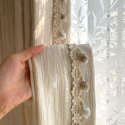 French-Style Tassel Fringe Bead Curtain Lace Trim Accessories Curtain Head Decoration Patchwork Curtain Edge Fringe Accessories Fabric Ornaments