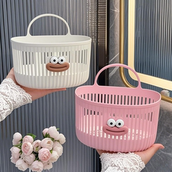 Bathroom Storage Basket, Punch-Free Wall-Mounted Storage Rack, Drain Basket, Waste Towel Storage Box