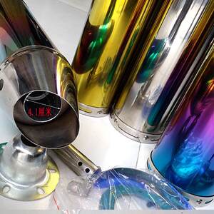 Motorcycle modified exhaust pipe, rear straight exhaust, large exhaust, similar to sports car sound, seven color stainless steel exhaust pipe