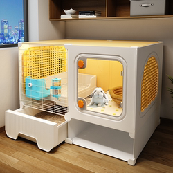 Rabbit Cage for Home Use, Luxurious Rabbit House with Integrated Toilet, Suitable for Raising Pet Rabbits, Guinea Pigs, and Cavies