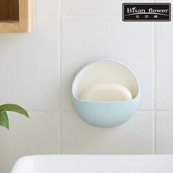 Qiyou Soap Rack Suction Cup Drain Soap Box Seamless Wall-Mounted Plastic Soap Box Bathroom Supplies