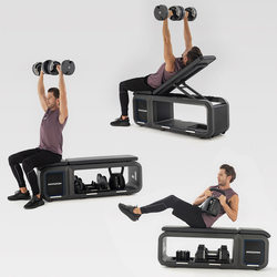 Qiaoshan dumbbells are weight-adjustable home fitness equipment with multiple functions (dumbbells + kettlebells + dumbbell benches)