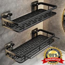 Bathroom Rack Storage Shelf Bathroom Wall-Mounted Shelf Without Drilling