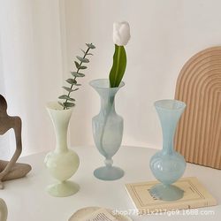 Artistic Vase Decoration for Living Room, Flower Arrangement, Glass, Vintage Art, Hydroponic, Black Dining Table, Fresh Flowers, Dried Flowers, Tall