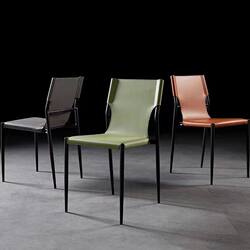 Italian saddle leather dining chair for home use