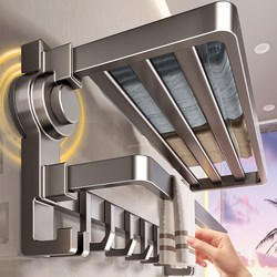 Suction Cup Towel Rack, No-Drill Bathroom Hanging Rod Storage Rack, Bathroom Toilet Towel Rack, Storage for Restroom