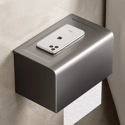 Baihan Bathroom Toilet Paper Holder, Bathroom Tissue Box, Punch-Free Storage Rack, Waterproof Wall-Mounted Toilet Paper Storage Rack