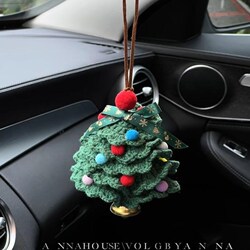 Christmas Tree Car Pendant for Girls, High-End Car Decoration, Handmade Woven Wind Chime, New Year Gift for Girlfriend or Best Friend