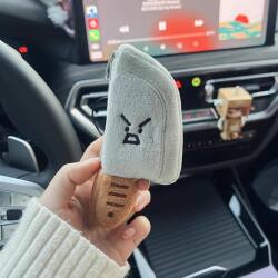 Plush Knife-Shaped Car Key Protective Cover, Key Storage Pendant, Cute Large-Capacity Car Key and Earphone Universal Holder