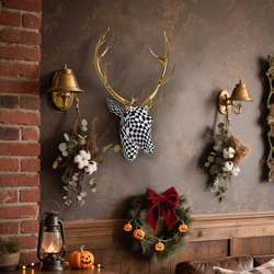 Cross-border abstract mosaic deer head wall hanging ornaments animal head wall decoration pendant entrance living room decorative sculpture