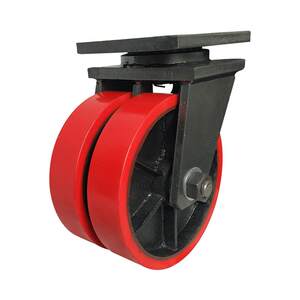 
Super heavy-duty 8-inch iron core P double row U universal wheel 10-inch 12-inch polyurethane ton 5 ton double wheel caster