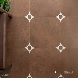 Vintage-Style Warm-Colored German-Style Patterned Tiles 300 for Bathroom, Toilet, Balcony, Bedroom, Café, Non-Slip Floor Tiles