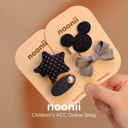 Denim Hair Clip Baby Cute Hairpin Headwear Infant Cotton-Filled Star Hair Clip Children's Bb Clip Girls' Hair Accessories