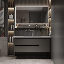2026 New Microcrystalline Stone Integrated Basin Bathroom Cabinet Combination Simple Bathroom Washbasin Sink