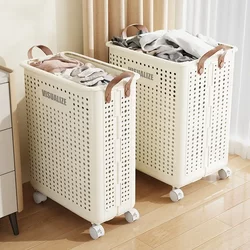 Foldable Dirty Laundry Basket for Home Use, Stylish Bathroom Laundry Hamper with Wheels for Storing Dirty Clothes