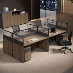 Staff Office Desk and Chair Set, Simple Modern Six-Person Workstation, Office Partition Cubicles, Workstation Desks
