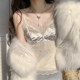2025 winter new French style light luxury sexy velvet lace vest for women with high-end inner suspender top