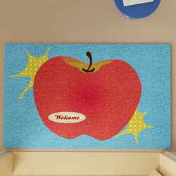 Entrance Doormat with Silk Loop Design, Fresh Apple Style, Dirt-Resistant, Dust-Removing, Customizable Pvc Home Entrance Carpet
