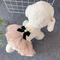 Dog Pet Clothes Pet Cat Kitty Teddy Pomeranian Small Cute Princess Bichon Puppy Dress Leash