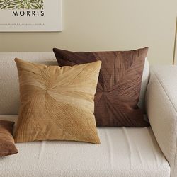 Retro Wood Grain Throw Pillow for Living Room, Lumbar Support, Sofa, High-End Feel, Headboard, Bed Cushion, Backrest with Removable and Washable Core