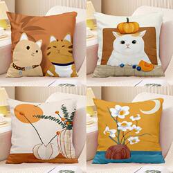 Nordic Light Luxury Line Pillow, Simple Orange Living Room Sofa Cushion, Office Nap Pillow, Car Cushion