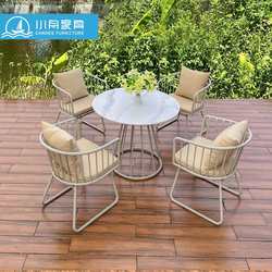 Courtyard garden outdoor metal tables and chairs cafe milk tea shop creative waterproof sun protection iron chair coffee table combination