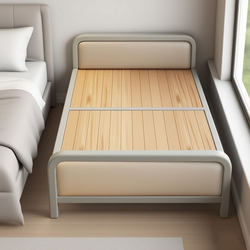 Folding Bed with Soft Upholstery and Hard Board, 1.2m Single Bed, Temporary Guest Bed, Nanny Bed, New Type of Dormitory Temporary Bed