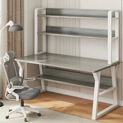 Desk and Bookshelf Integrated Home-Use Bedroom Desktop Computer Desk Study Room Student Study Desk Simple Writing Desk for Rental Housing