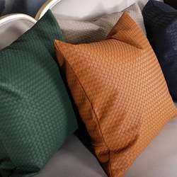 High-End Leather Woven Pillow, Headboard Cushion, Sofa Cushion, Living Room Modern Nordic Light Luxury Simple Bed Pillowcase
