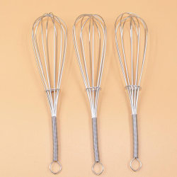 Kitchen Gadgets Manual Spring Handle Egg Beater Five-line Egg Blender Stainless Steel 5-line Milk Frother