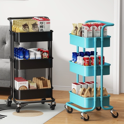 Small Trolley Storage Rack Kitchen Floor-Standing Multi-Layer Storage Rack Living Room Multi-Functional Baby Snack Toy Bathroom Shelf