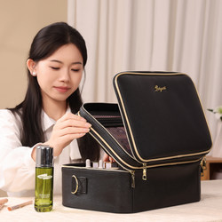 Cosmetic Bag for Women 2025 New Model Three-Layer Large Capacity Portable Hand-Held Beauty and Tattoo Special Tool Box for Business Trips and Travel