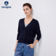 Navigare Italian small sailboat loose V-neck sweater for women 25 early spring new antibacterial commuter knitted cardigan
