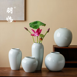 Jingdezhen Chinese-Style Retro Crackle Glaze Ceramic Vase for Artificial Flower Arrangement, Living Room Tabletop Ceramic Pot for Hydroponic Fresh Flowers