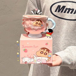 Cute Crayon Shin-Chan Mug for Women, High-Quality Ceramic Mug, Office Milk Cup, Birthday Gift