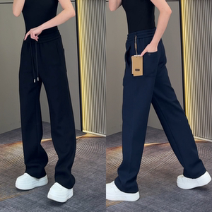 
Winter men's versatile straight sports casual pants, fashionable and handsome drawstring sweatpants, drapey solid color high-end trousers