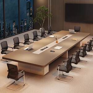 
Conference table, long table, simple modern office table, chair combination, rectangular reception and negotiation, long table, office furniture