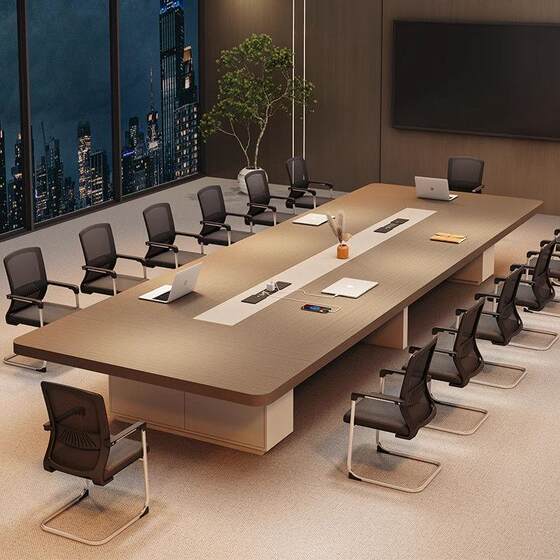 
Conference table, long table, simple modern office table, chair combination, rectangular reception and negotiation, long table, office furniture